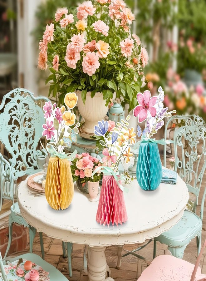SUNBEAUTY 9 PCS Wildflowers Honeycomb Centerpieces Wildflower Birthday Party Decorations Spring Wildflower Theme Table Centerpieces for Wedding Little Wildflowers Baby Shower Supplies - Image 4